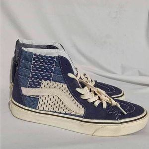Vans Sk8-hi Blue Denim Patchwork High Top Sneakers